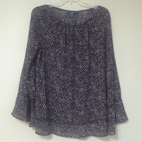 GNW Tops - EUC Black and Pink Floral Blouse